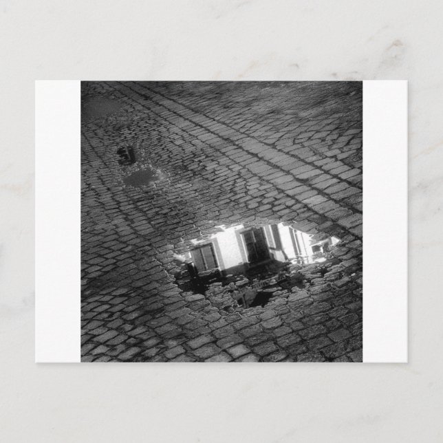 Cobblestone Street with puddle, Innsbruck Austria Postcard (Front)