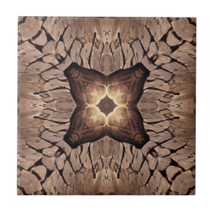 Cobblestones golden brown rose stones geometric ceramic tile