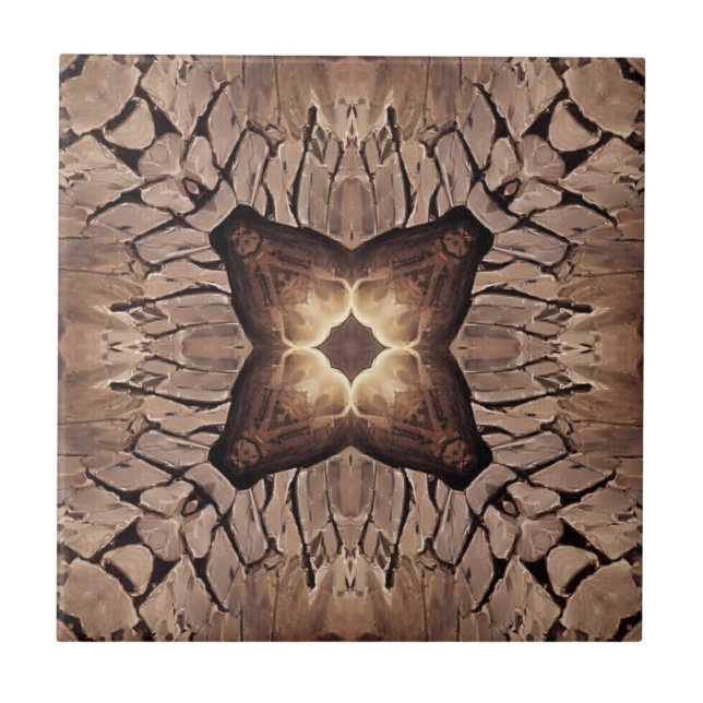 Cobblestones golden brown rose stones geometric  ceramic tile (Front)