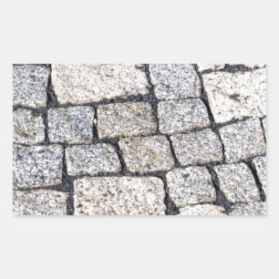 Cobblestones of a street in detail rectangular sticker