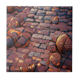 Cobblestones provenance graphic art ceramic tile