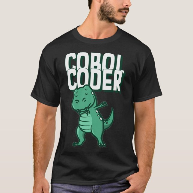 COBOL Coder Dinosaur Programmer Essential T-Shirt (Front)