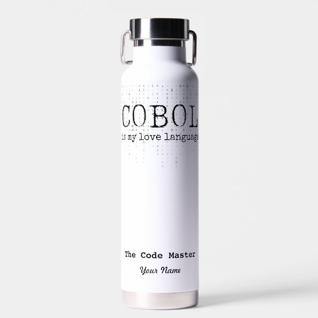 Cobol is my love language.b Personalised Water Bottle (Front)