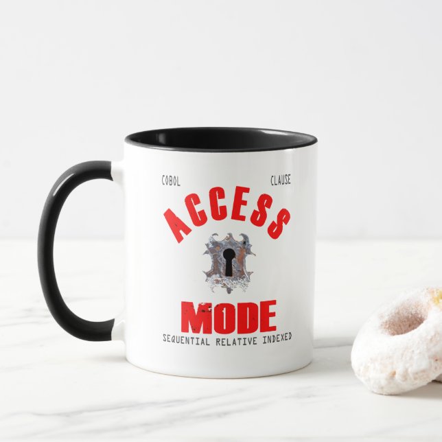 Cobol Programming Access Mode Mug (With Donut)