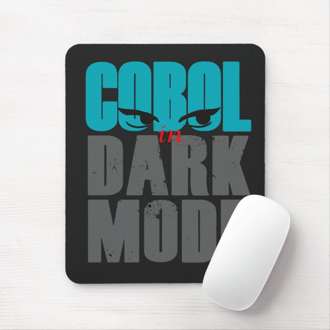 Cobol Programming in Dark Mode Mouse Pad (With Mouse)