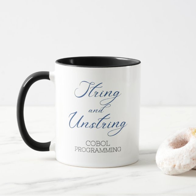 Cobol Programming String and Unstring Verb Mug (With Donut)