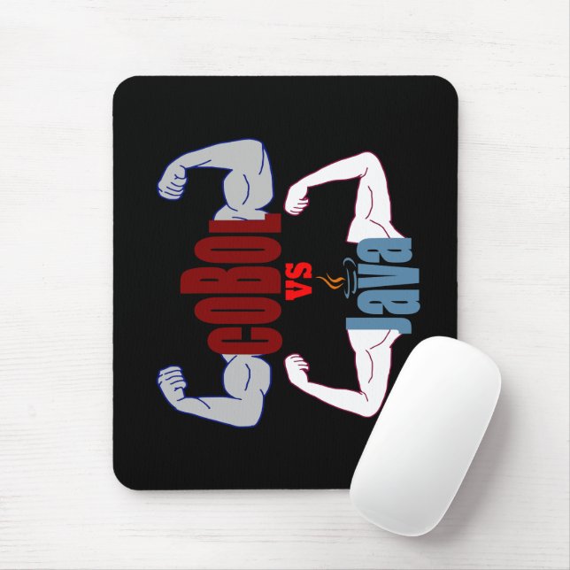 Cobol vs Java Programming Languages Showdown  Mouse Pad (With Mouse)