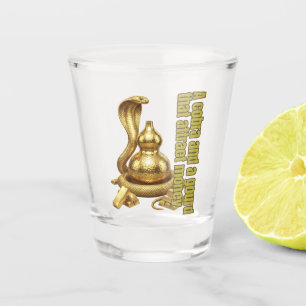cobra and a gourd that attract money shot glass