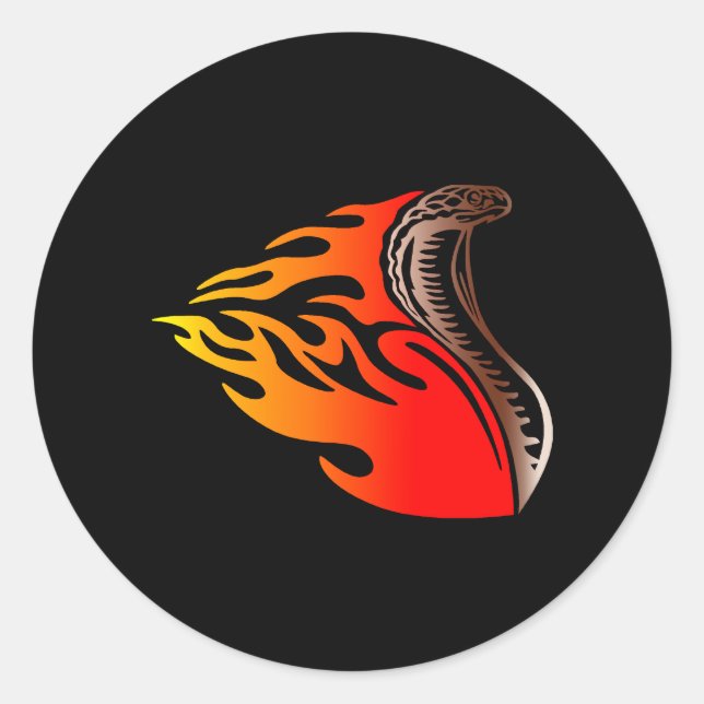cobra flames design classic round sticker (Front)