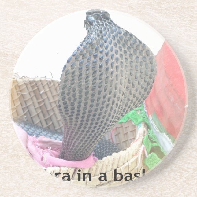 Cobra in Basket Art Print Coaster (Front)