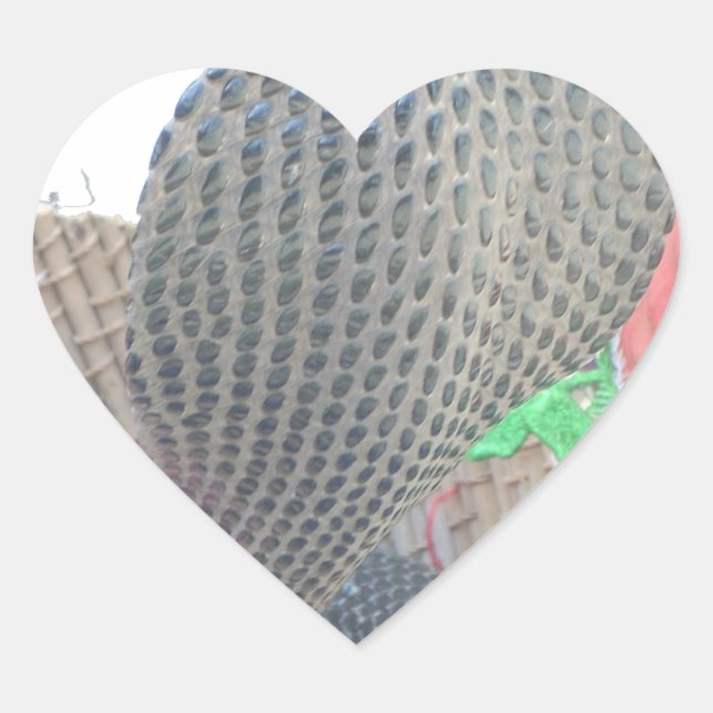 Cobra in Basket Art Print Heart Sticker (Front)