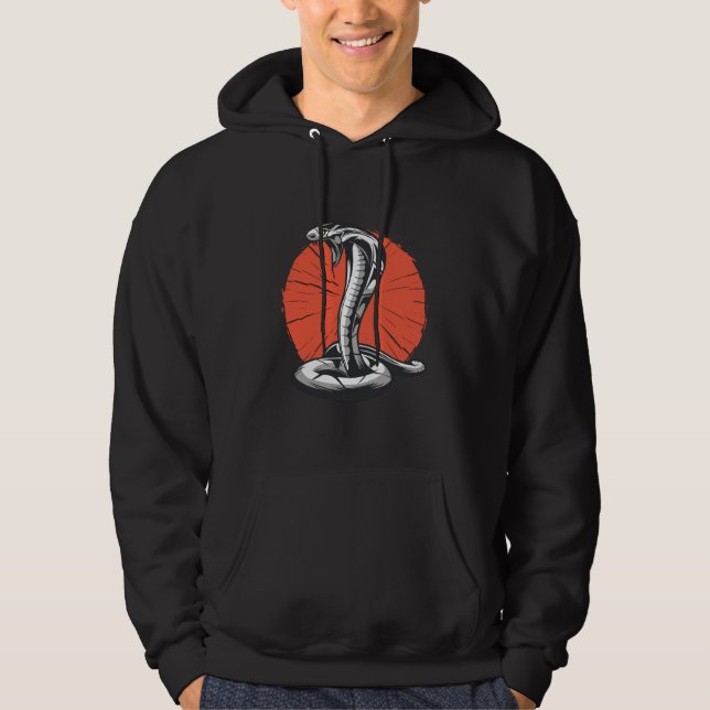 Cobra Open Hood, Snake Attacking Hoodie (Front)