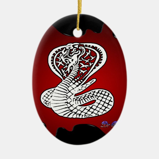 COBRA RED BACKGROUND PRODUCTS CERAMIC ORNAMENT (Front)