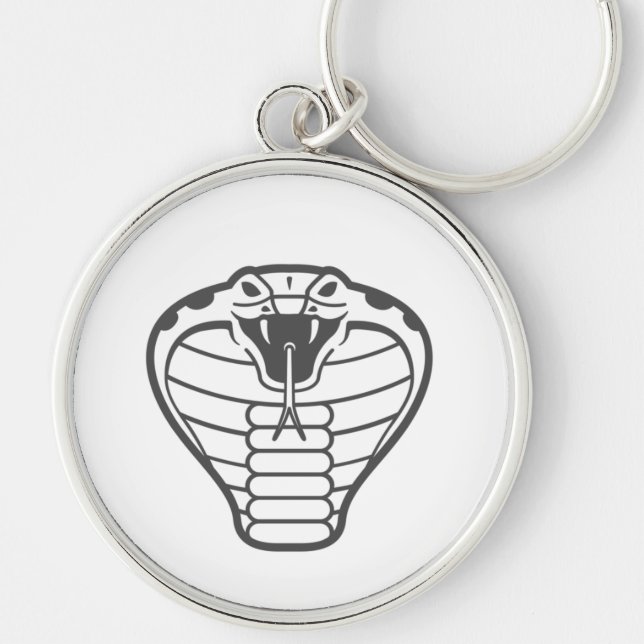 Cobra Snake Black illustration animals Venomous Key Ring (Front)