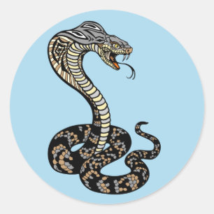 cobra snake classic round sticker