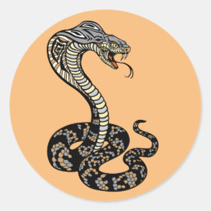 cobra snake classic round sticker