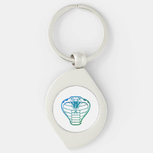 Cobra Snake Green Illustration Boa Reptile Key Ring