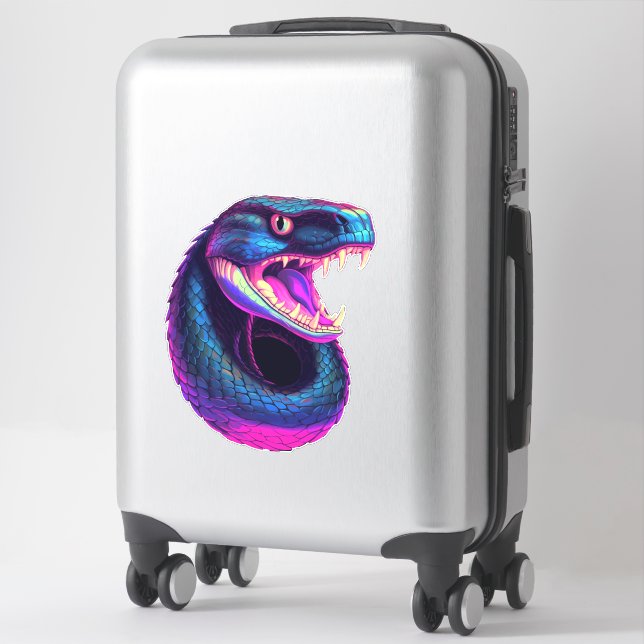 Cobra Snake in Vaporwave Aesthetic Style (Suitcase)