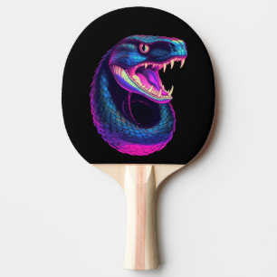 Cobra Snake in Vaporwave Aesthetic Style Ping Pong Paddle