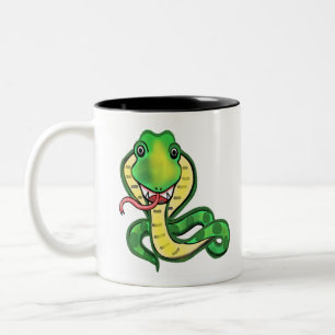 Cobra snake reptile animal art Two-Tone coffee mug