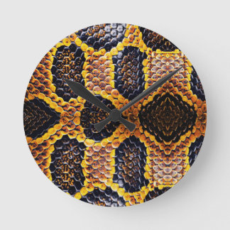 cobra snake skin pattern round clock
