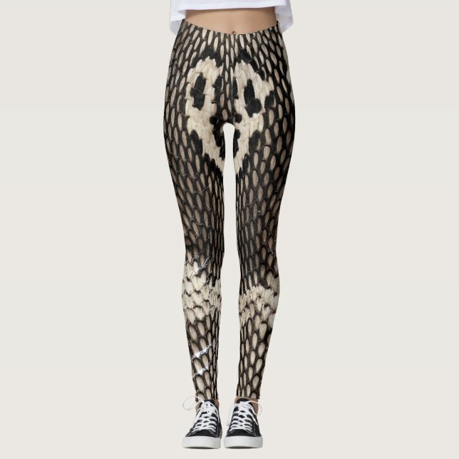 Cobra Snake Skin Printed Cool Sport Gym Women Leggings (Front)