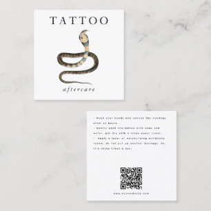 Cobra Snake Tattoo Aftercare Instructions QR Code Square Business Card