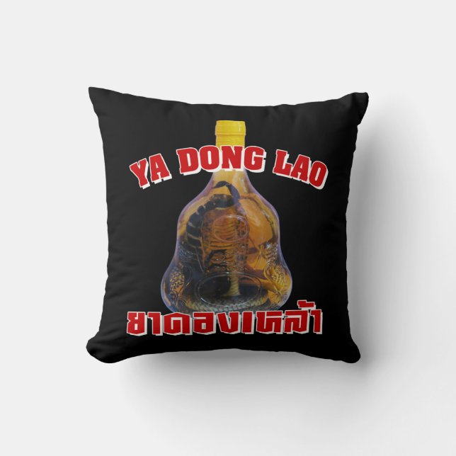 Cobra Snake Vs Scorpion Whiskey ... Yadong Lao Cushion (Front)