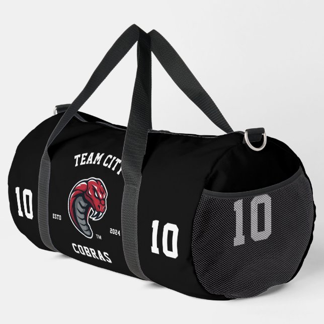 Cobras "Customizable" Sport Team Duffle Bag (Right Corner)