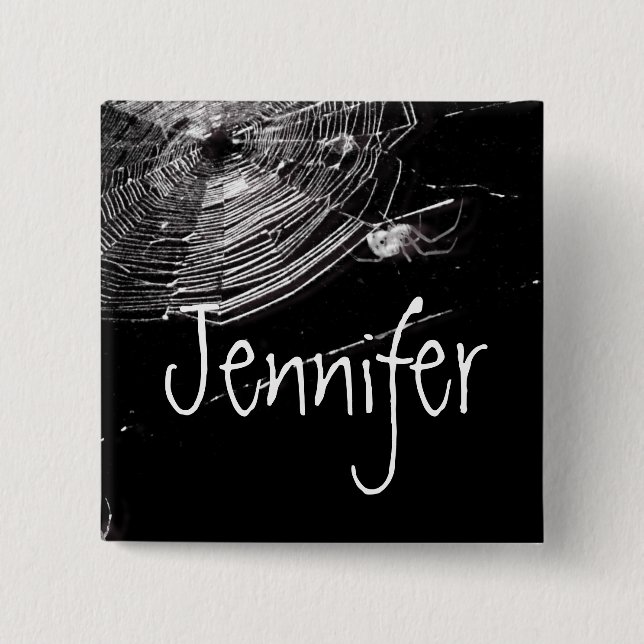 Cobwebs and White Spiders 15 Cm Square Badge (Front)