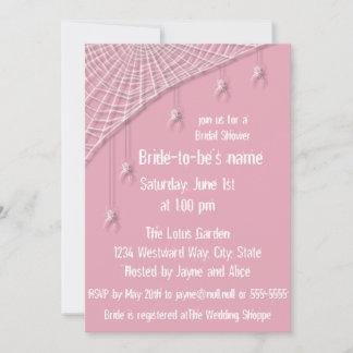 Cobwebs and White Spiders Bridal Shower Invitation