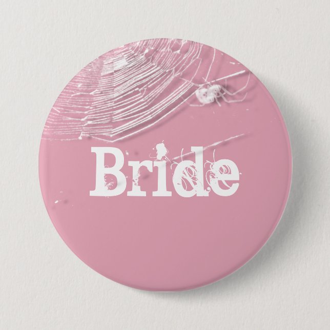 Cobwebs and White Spiders Bride 7.5 Cm Round Badge (Front)
