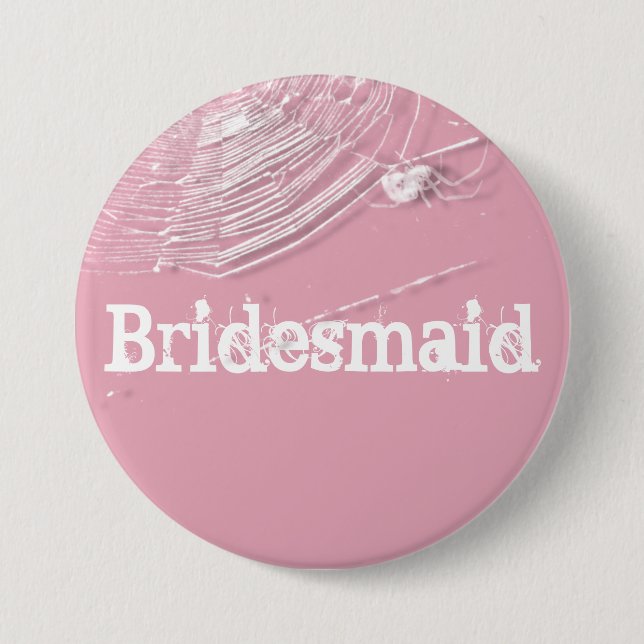 Cobwebs and White Spiders Bridesmaid 7.5 Cm Round Badge (Front)