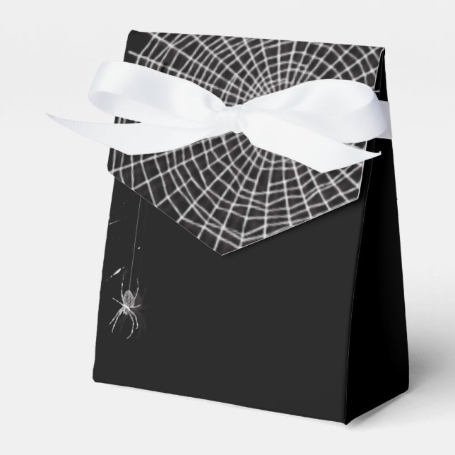 Cobwebs and White Spiders Favour Box (Front Side)