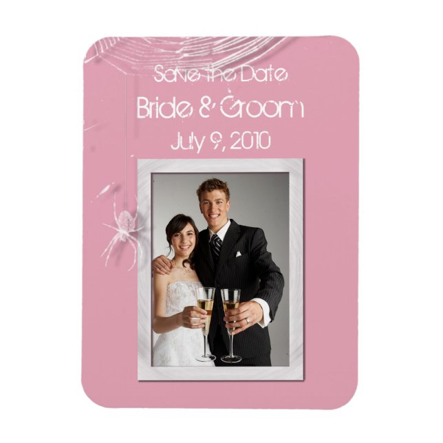 Cobwebs and White Spiders Save the Date Magnet (Vertical)