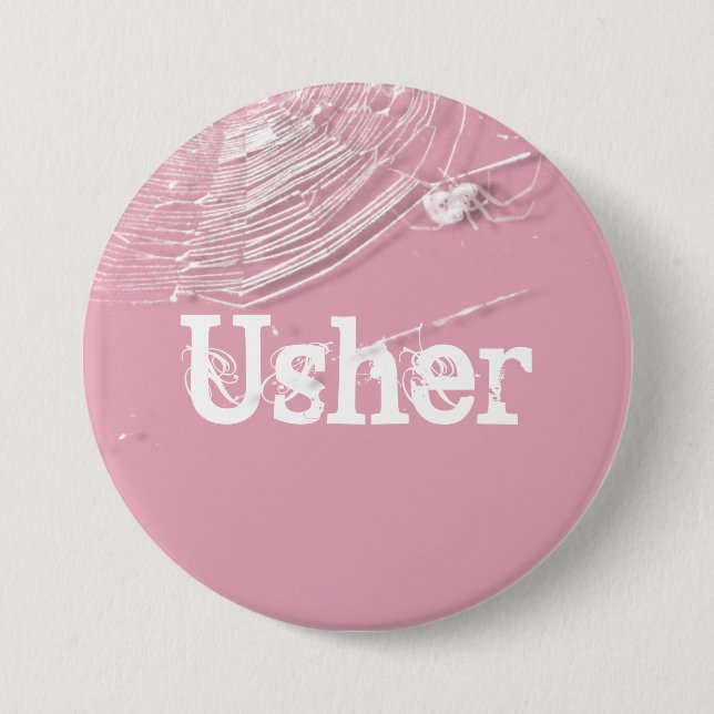 Cobwebs and White Spiders Usher 7.5 Cm Round Badge (Front)