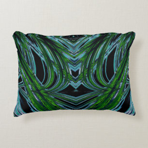 ~ COBWEBS Blue Green Black Fractal ~ Original ~ Decorative Cushion