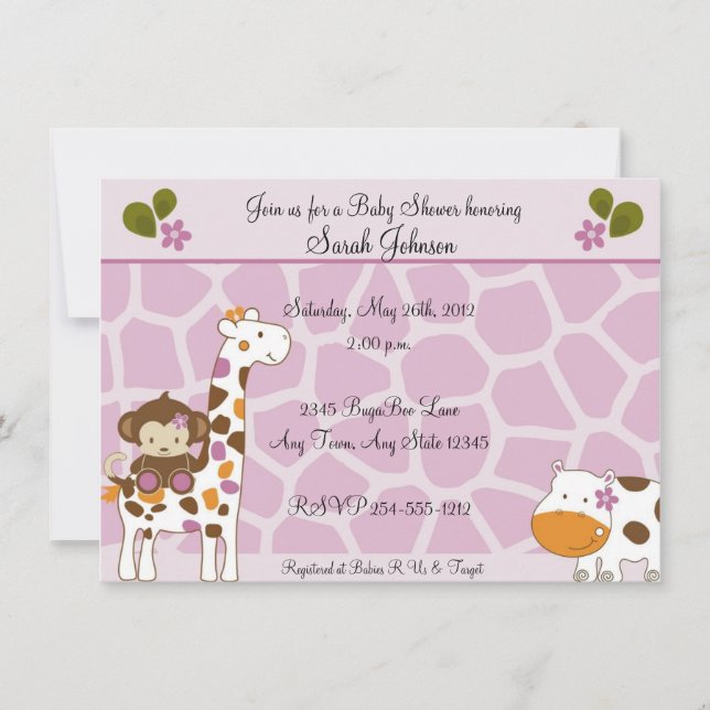 Cocalo Jacana Animals Baby Shower Invitations (Front)