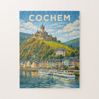 Cochem Germany Vintage Travel Art Jigsaw Puzzle
