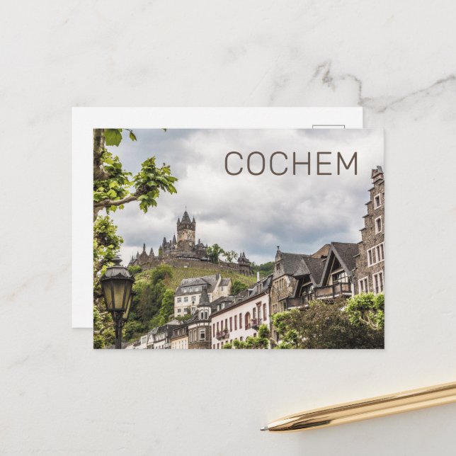 Cochem Moselle Panorama Germany Souvenir Holiday Postcard (Front/Back In Situ)