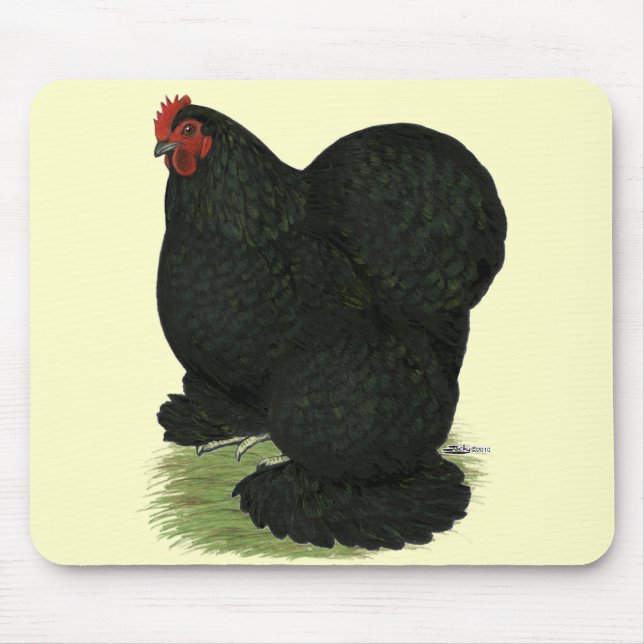 Cochin:  Black Hen Mouse Pad (Front)