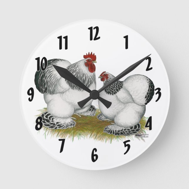 Cochin Columbian Bantams Round Clock (Front)