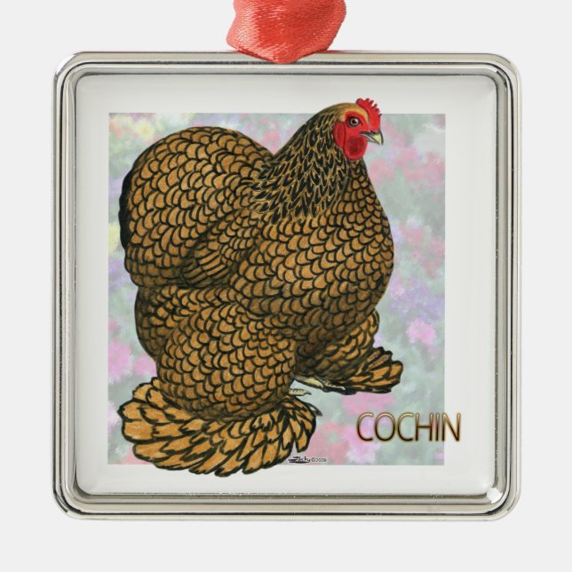 Cochin_Hen Metal Tree Decoration (Front)