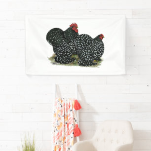 Cochin Mottled Chickens Banner