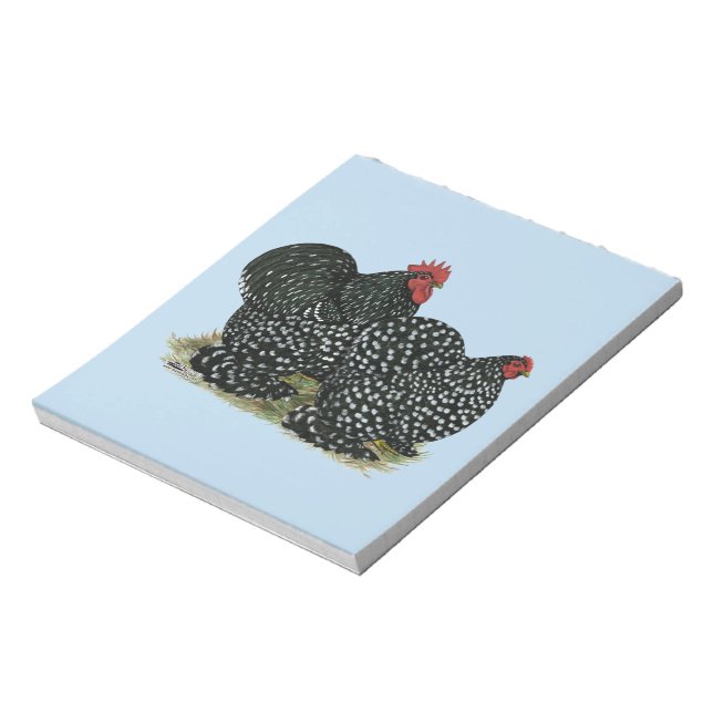 Cochin Mottled Chickens Notepad (Rotated)