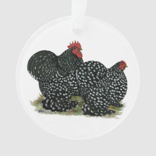 Cochin Mottled Chickens Ornament