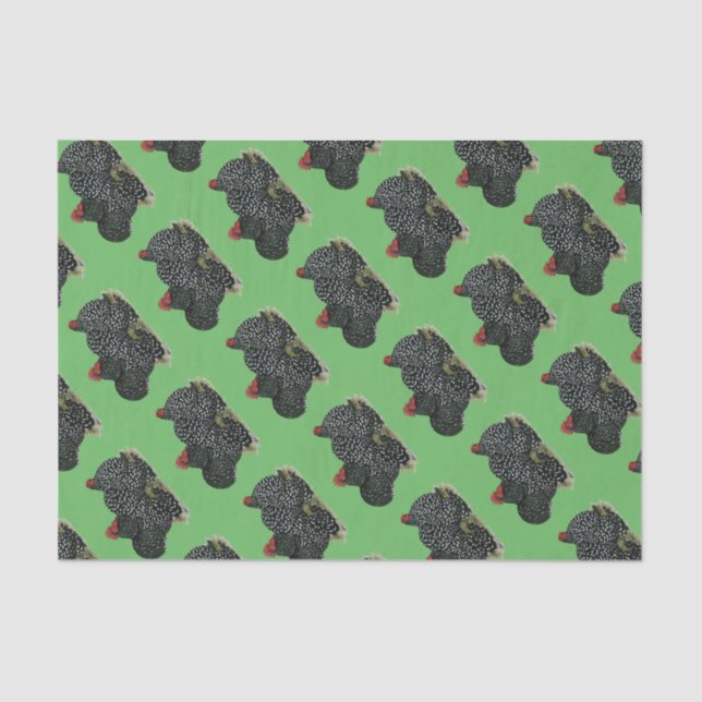 Cochin Mottled Chickens Tissue Paper (Front)