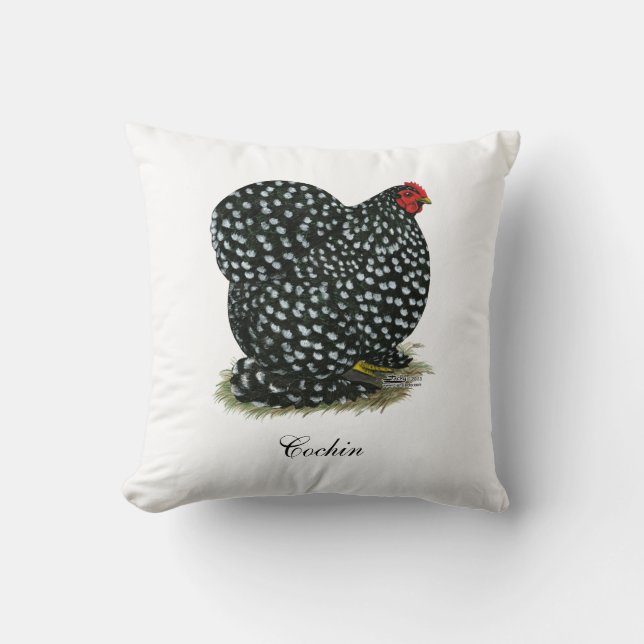 Cochin Mottled Hen Cushion (Front)