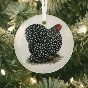 Cochin Mottled Hen Glass Tree Decoration