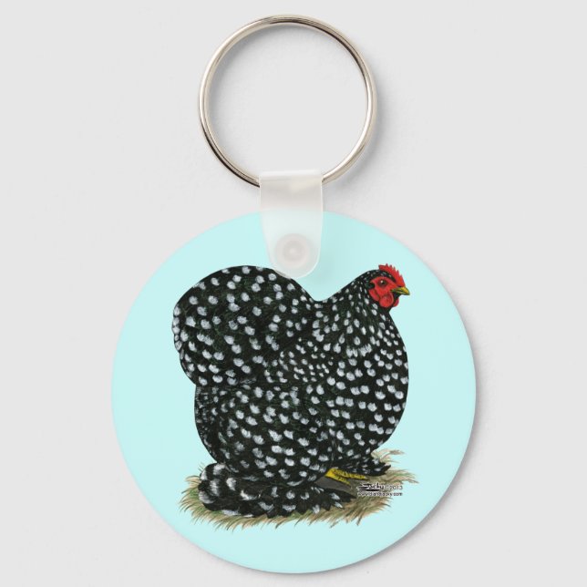 Cochin Mottled Hen Key Ring (Front)